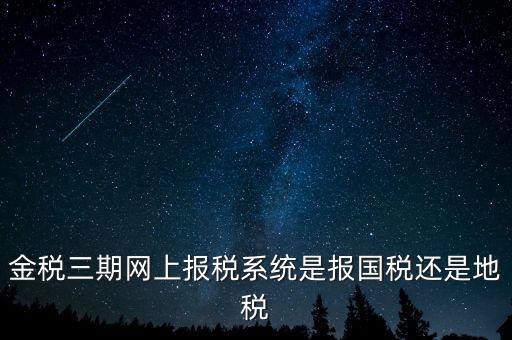 用金稅三期軟件報什么稅，金稅三期網(wǎng)上報稅系統(tǒng)是報國稅還是地稅