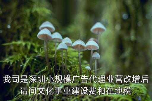 我司是深圳小規(guī)模廣告代理業(yè)營改增后請問文化事業(yè)建設(shè)費和在地稅