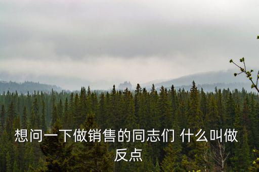 什么是銷售返點，想問一下做銷售的同志們 什么叫做 反點