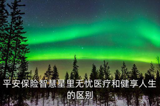 平安保險(xiǎn)智慧星里無(wú)憂醫(yī)療和健享人生的區(qū)別