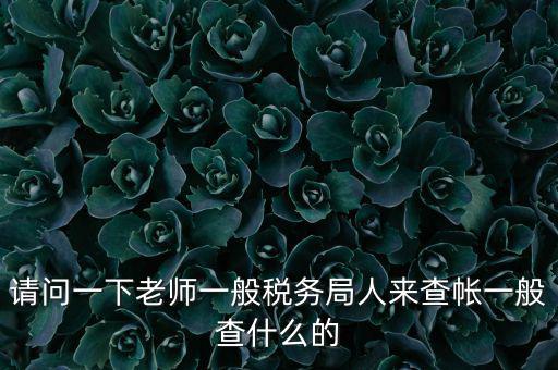 稅局查賬戶查什么，請(qǐng)問一下老師一般稅務(wù)局人來查帳一般查什么的