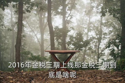金稅三期具體什么意思，金稅三期是什么意思