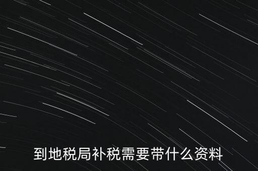 到地稅局補稅需要帶什么資料