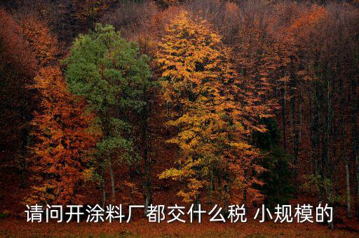 請(qǐng)問(wèn)開涂料廠都交什么稅 小規(guī)模的