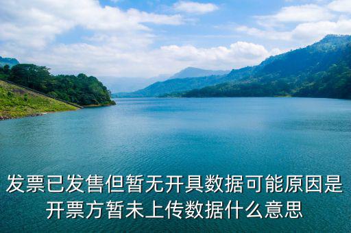 發(fā)票已發(fā)售但暫無(wú)開(kāi)具數(shù)據(jù)可能原因是開(kāi)票方暫未上傳數(shù)據(jù)什么意思