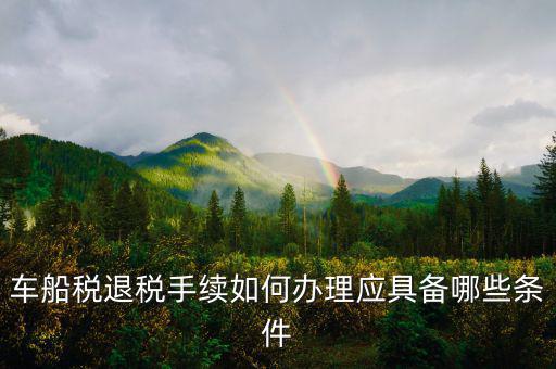 車船稅退稅需要什么，車船稅退稅手續(xù)如何辦理應(yīng)具備哪些條件