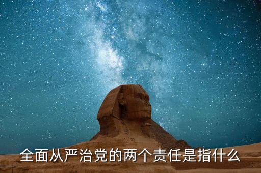 什么是基層兩個責任清單，全面從嚴治黨的兩個責任是指什么