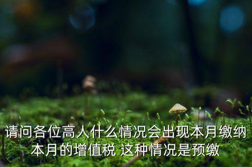 請問各位高人什么情況會出現(xiàn)本月繳納本月的增值稅 這種情況是預(yù)繳