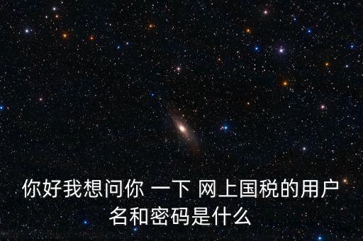 什么是電子稅務(wù)局密碼，你好我想問(wèn)你 一下 網(wǎng)上國(guó)稅的用戶名和密碼是什么