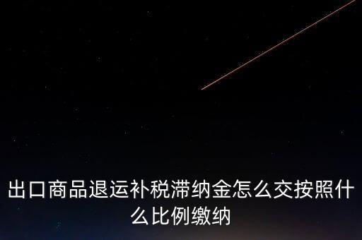 什么是退運(yùn)補(bǔ)稅，出口商品退運(yùn)補(bǔ)稅滯納金怎么交按照什么比例繳納
