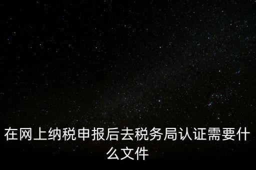 在網(wǎng)上納稅申報后去稅務(wù)局認(rèn)證需要什么文件