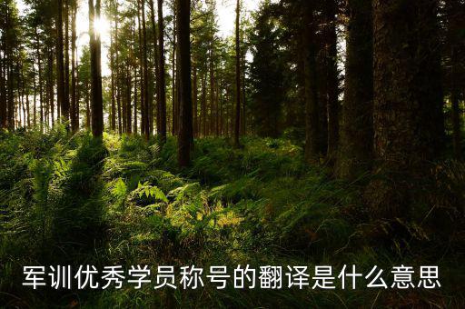軍訓(xùn)優(yōu)秀學(xué)員稱號的翻譯是什么意思