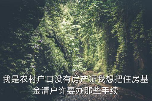 地稅清戶需要什么資料，我是農(nóng)村戶口沒有房產(chǎn)證我想把住房基金清戶許要辦那些手續(xù)