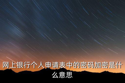 網(wǎng)上申報的密碼是什么，網(wǎng)上銀行個人申請表中的密碼加密是什么意思