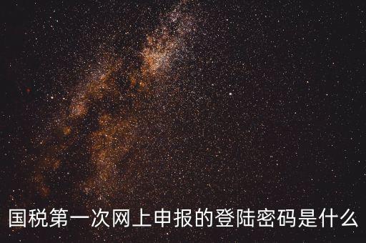 廣東國稅網(wǎng)登錄密碼是什么，國稅第一次網(wǎng)上申報的登陸密碼是什么
