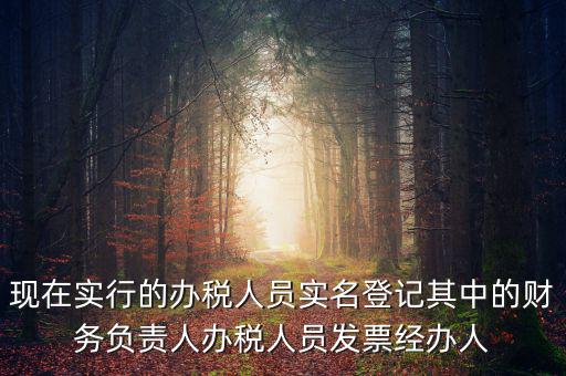 實名辦稅是什么時間提出的，現(xiàn)在實行的辦稅人員實名登記其中的財務(wù)負責(zé)人辦稅人員發(fā)票經(jīng)辦人