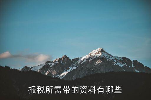 上門報(bào)稅需要帶什么資料，報(bào)稅都要帶啥東西