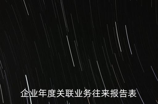 企業(yè)年度關聯業(yè)務往來報告表