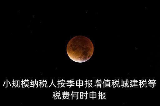 小規(guī)模納稅人按季申報增值稅城建稅等稅費(fèi)何時申報
