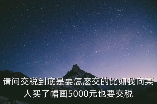 納稅的畫可以畫什么用，請(qǐng)問交稅到底是要怎麼交的比如我向某人買了幅畫5000元也要交稅
