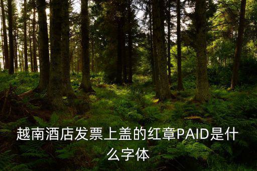 發(fā)票章是什么字體，越南酒店發(fā)票上蓋的紅章PAID是什么字體