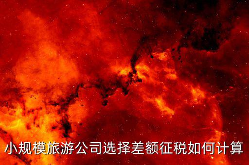 什么企業(yè)差額征稅，小規(guī)模旅游公司選擇差額征稅如何計算