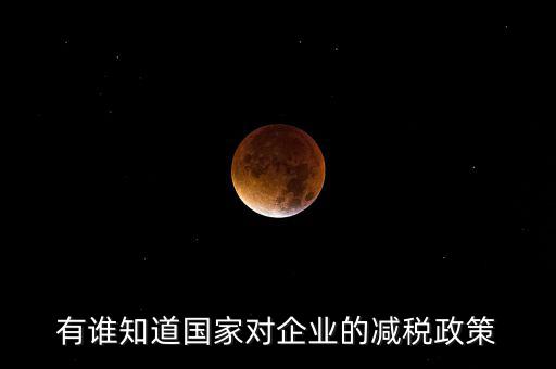 有誰知道國(guó)家對(duì)企業(yè)的減稅政策