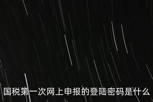 國稅的登錄密碼是什么，國稅第一次網(wǎng)上申報的登陸密碼是什么