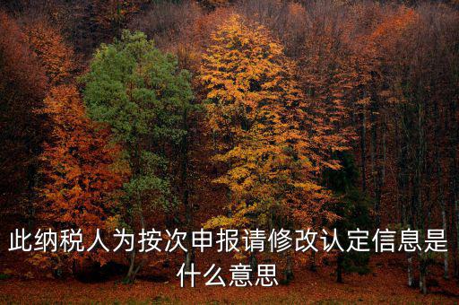 此納稅人為按次申報(bào)請修改認(rèn)定信息是什么意思