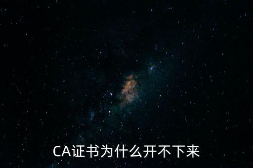 ca證書是什么無法加載，CA證書為什么開不下來