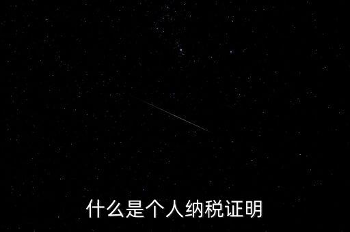 個(gè)稅完稅證明是什么，什么是個(gè)人納稅證明