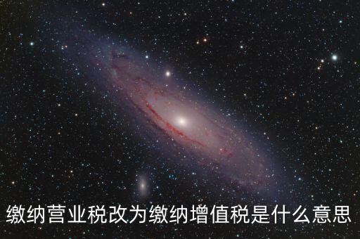 繳納營業(yè)稅改為繳納增值稅是什么意思