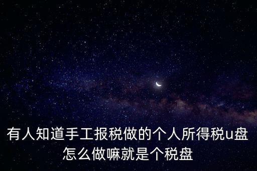 有人知道手工報(bào)稅做的個人所得稅u盤怎么做嘛就是個稅盤