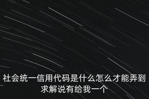 統(tǒng)一社會信用代碼指什么意思，深圳碼統(tǒng)一社會信用代碼是什么
