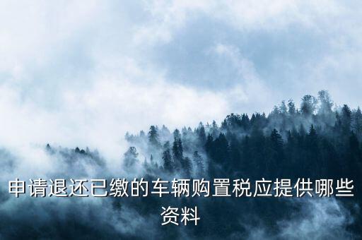 車輛退稅需要什么，現(xiàn)在購車要退什么稅