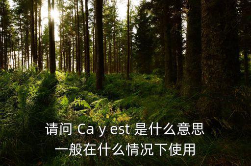 請(qǐng)問 Ca y est 是什么意思一般在什么情況下使用