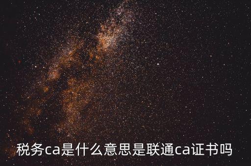 青島國稅ca證書是什么意思，什么事CA證書