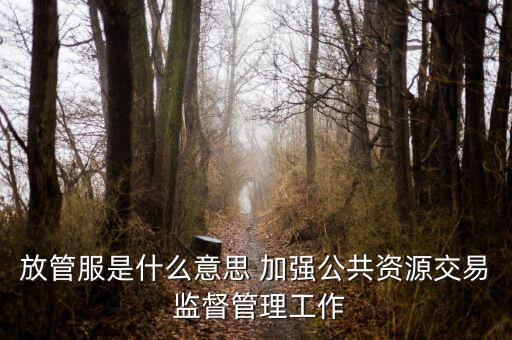稅務系統(tǒng)放管服指什么，放管服是什么意思 加強公共資源交易 監(jiān)督管理工作