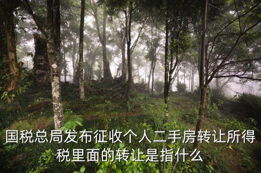 稅收轉(zhuǎn)讓是什么，國稅總局發(fā)布征收個人二手房轉(zhuǎn)讓所得稅里面的轉(zhuǎn)讓是指什么