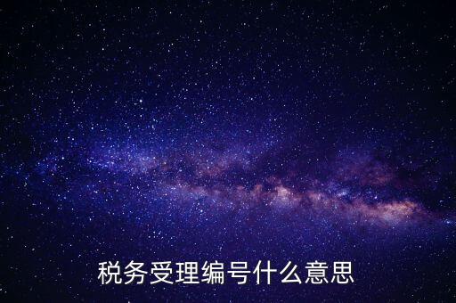 個(gè)人的稅收編號(hào)是什么意思，稅務(wù)受理編號(hào)什么意思