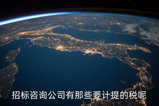 招標咨詢公司有那些要計提的稅呢