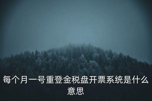 每個月一號重登金稅盤開票系統是什么意思