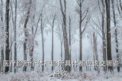 醫(yī)健護(hù)航都交什么稅，醫(yī)療診所個體戶診所具體都應(yīng)該交哪些稅收