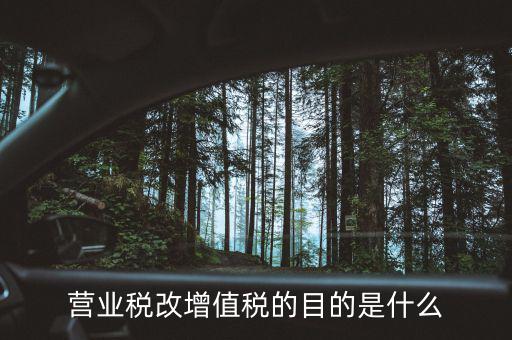 為什么要進(jìn)行營業(yè)稅改增值稅，營業(yè)稅改增值稅的目的是什么