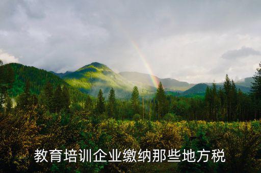 教育培訓企業(yè)繳納那些地方稅