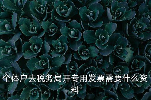 個(gè)體戶開專票需要什么，個(gè)體在國(guó)稅局開增值稅專用發(fā)票需要什么資料
