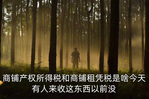 什么叫店面租憑稅，商鋪產(chǎn)權(quán)所得稅和商鋪?zhàn)鈶{稅是啥今天有人來(lái)收這東西以前沒(méi)