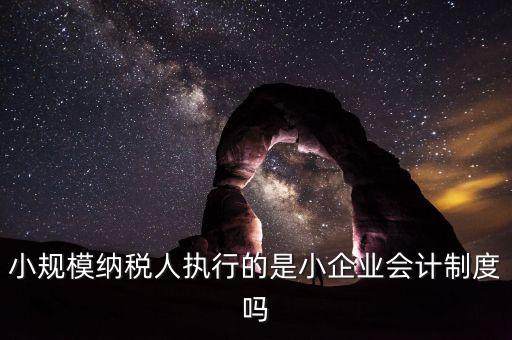 小規(guī)模納稅人執(zhí)行的是小企業(yè)會計(jì)制度嗎