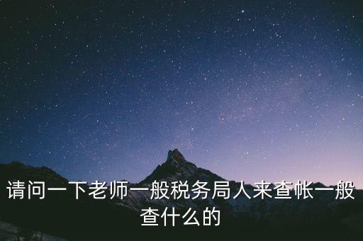 請問一下老師一般稅務局人來查帳一般查什么的