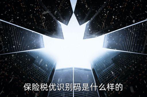 保險(xiǎn)稅優(yōu)識別碼是什么樣的
